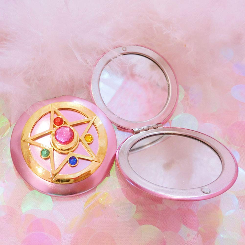 SHOWLOUE makeup compact mirror open shows double-sided view for precise checks on the go