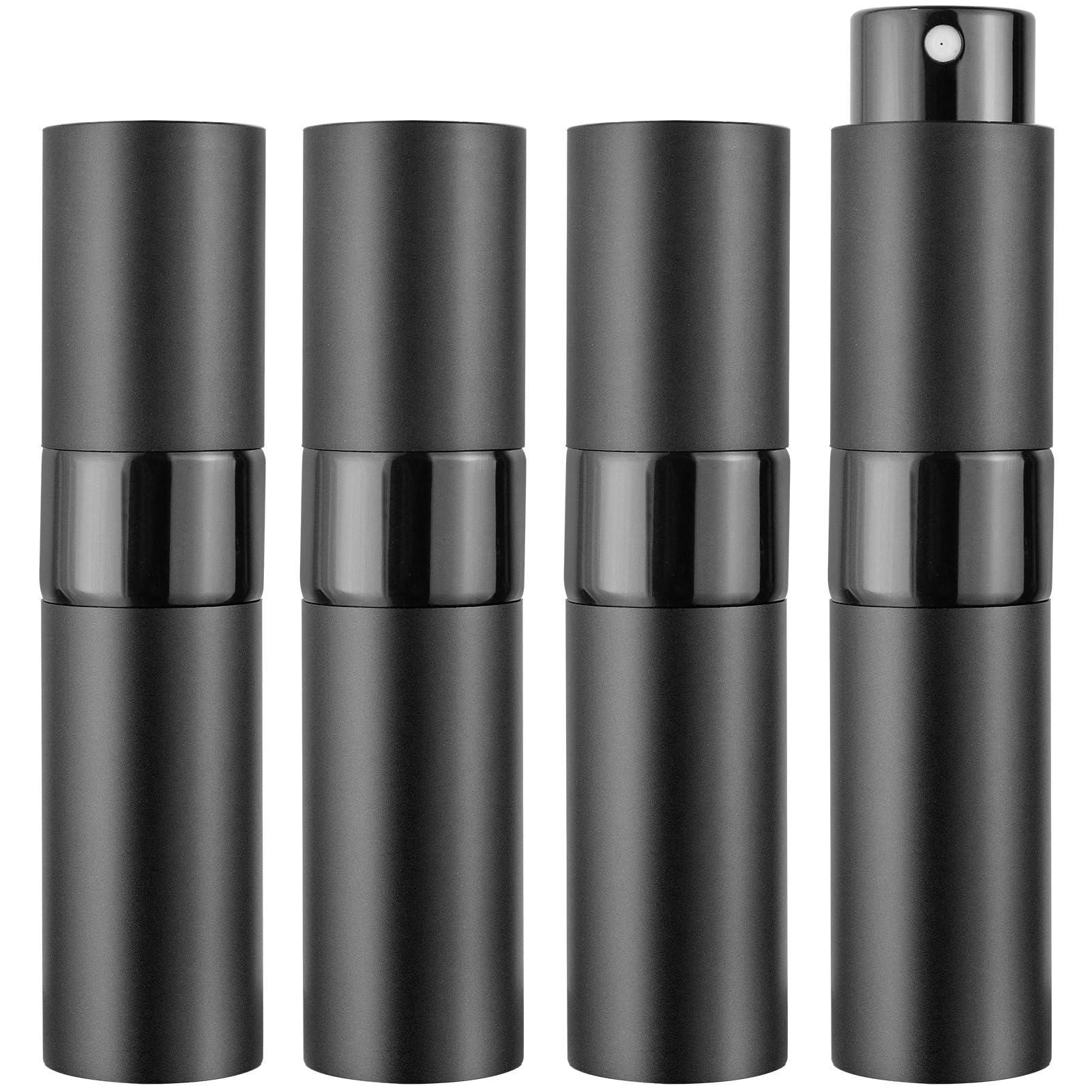 Showvigor 8ml travel atomizer in matte black for compact fragrance on the go.