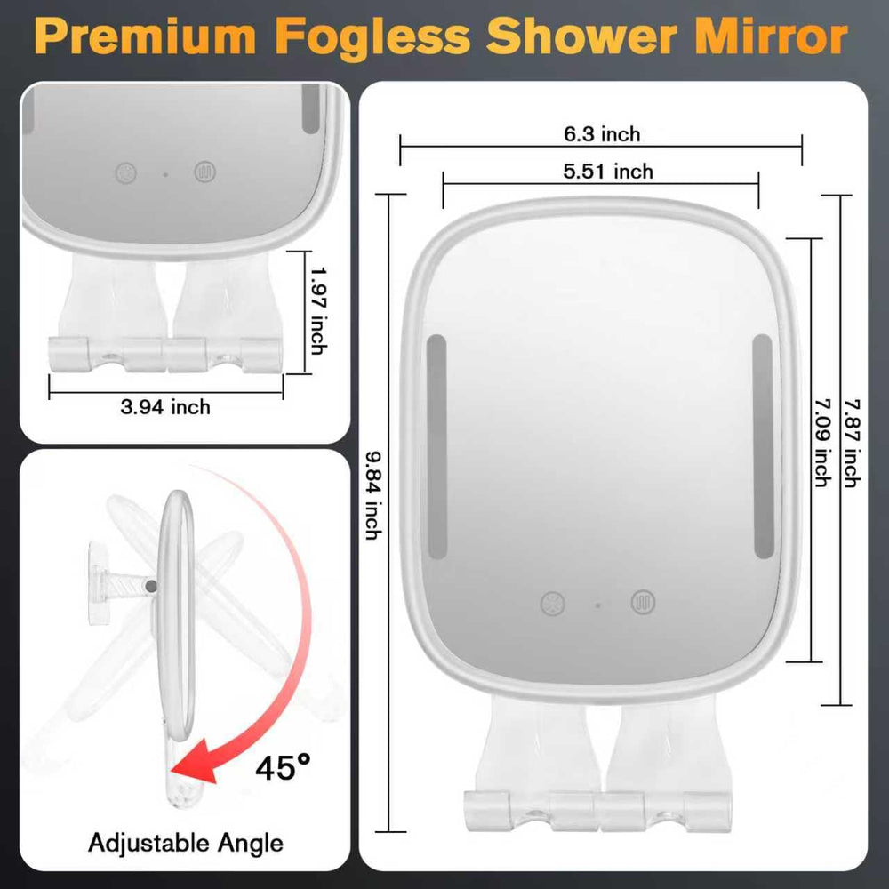 Showvigor led-light-strip mirror shows adjustable brightness for precise grooming.