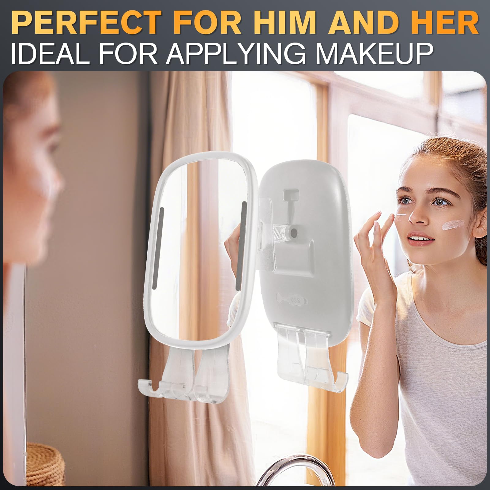 Showvigor usb-c charging mirror supports quick top-ups between uses.