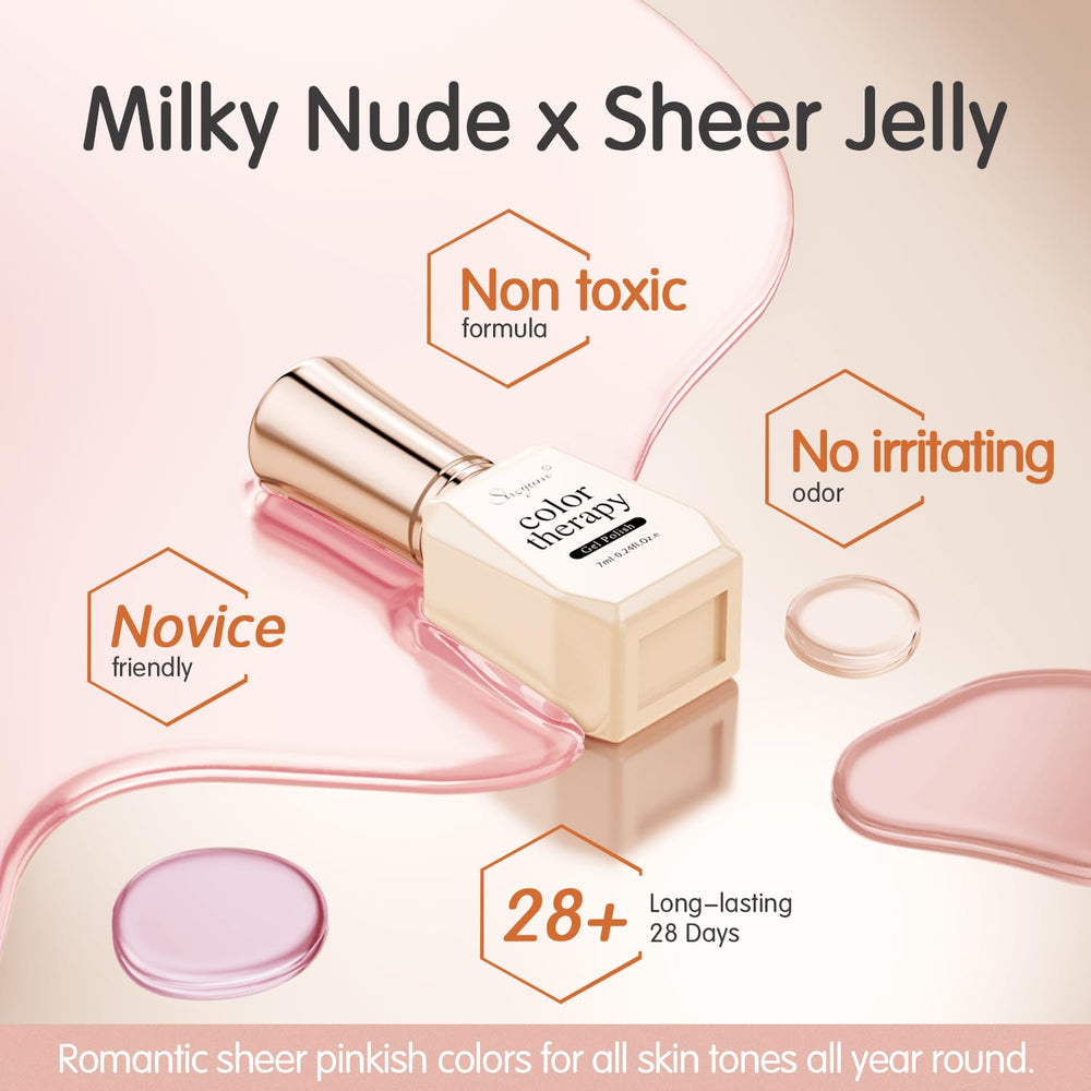 SHOYUM Jelly Nude bottle close-up shows smooth finish and low-odor formula