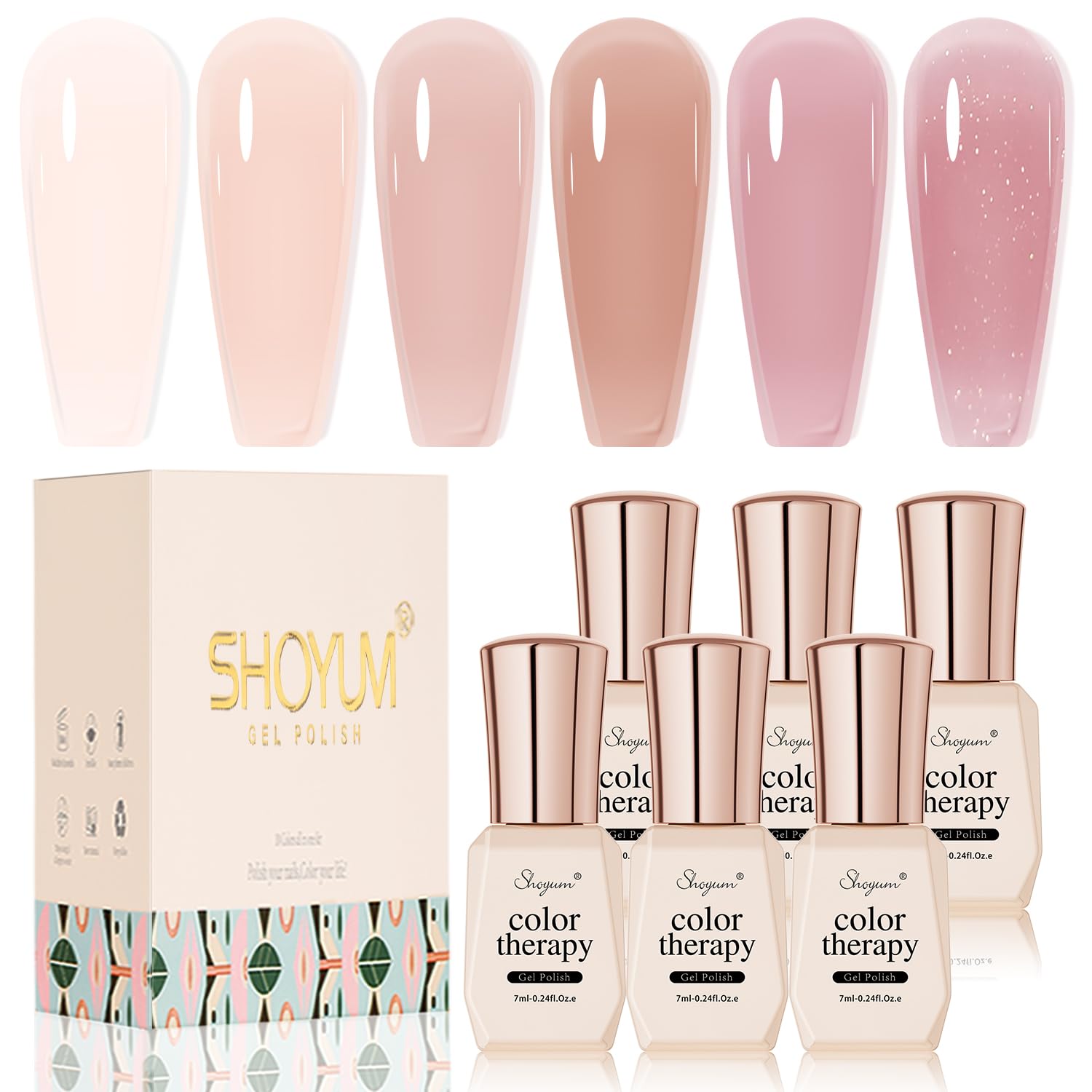 SHOYUM Jelly Nude gel polish set box showing premium gifting packaging