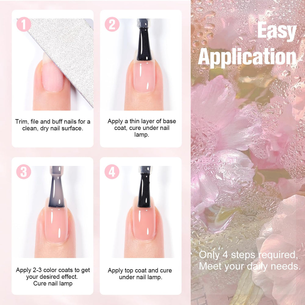 SHOYUM Jelly Nude packaging shot, attractive at-home salon kit ready to use.
