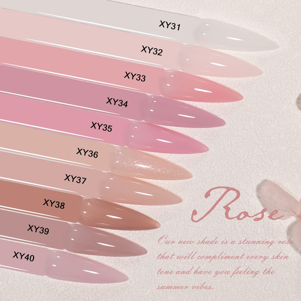 SHOYUM Jelly Nude top coat gloss, seals color with lasting shine and chip resistance.