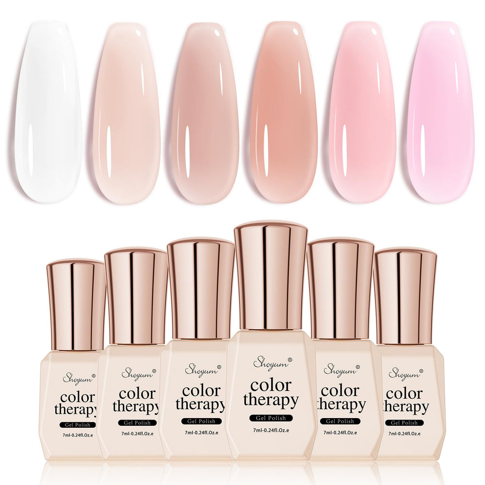 SHOYUM Nude Pink Gel Nail Polish Set soak-off convenience for quick changes