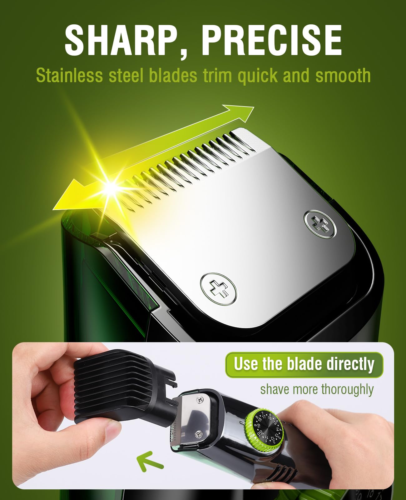 SHPAVVER beard-trimmer dual-motors power precise clipping and fast results.
