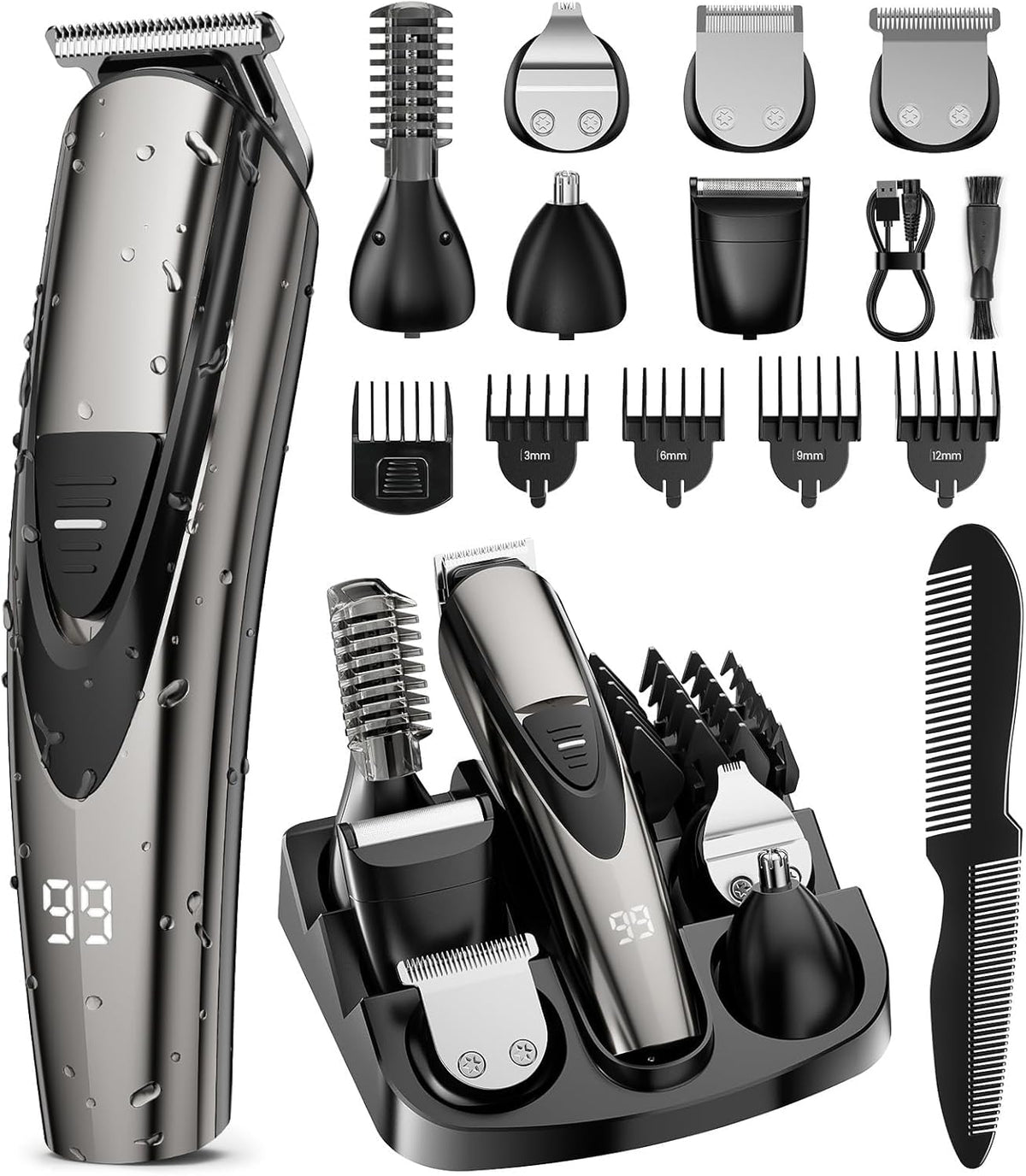 SHPAVVER beard trimmer box display showing compact gifting packaging for grooming start-to-finish