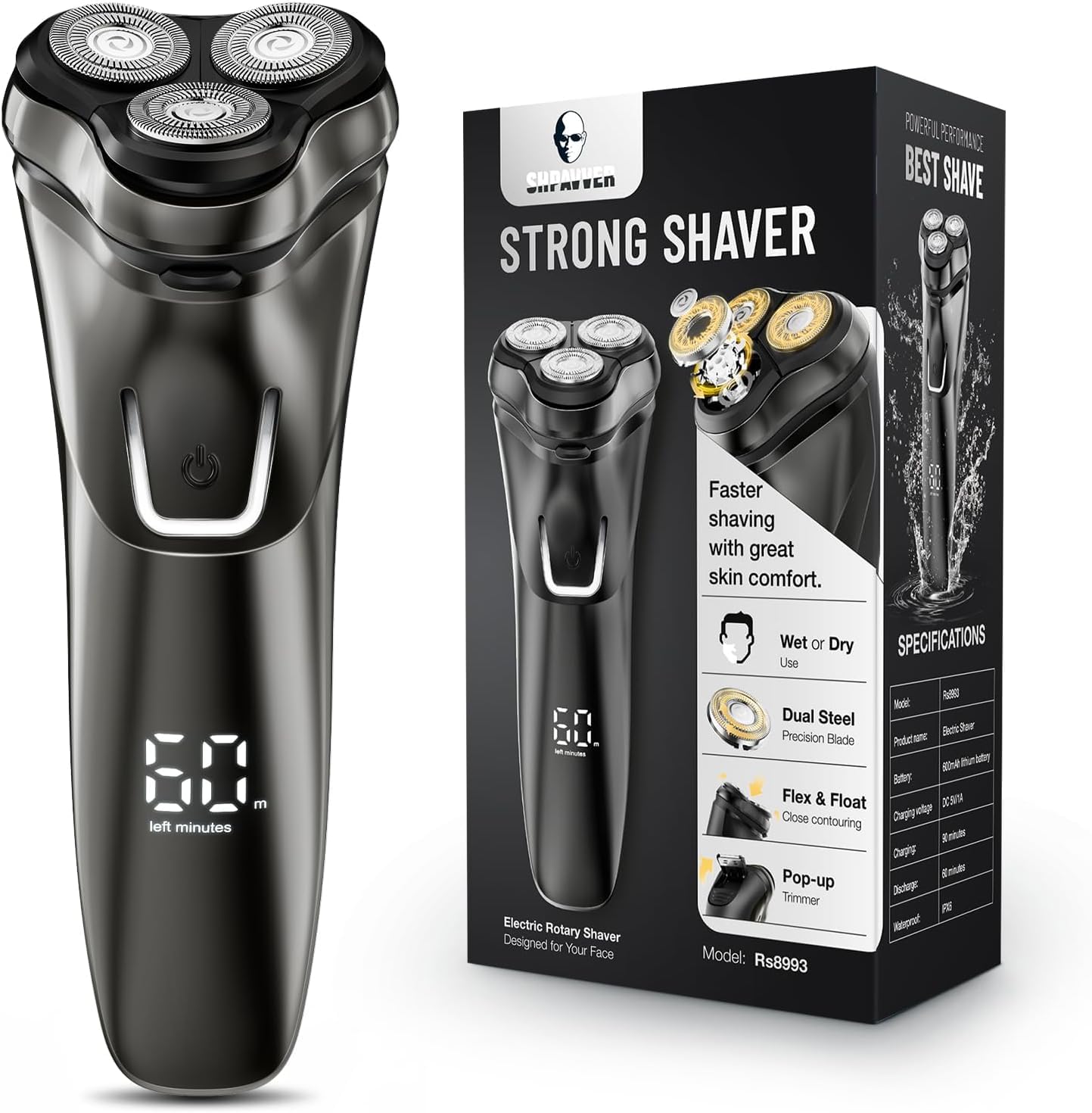 SHPAVVER electric razor 4D-flex blades deliver a close shave with reduced irritation