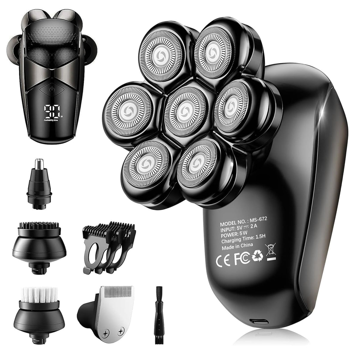 SHPAVVER head shaver 7D rotary close shave for bald men