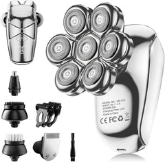 SHPAVVER head shaver 7D rotary closeup for fast, precise bald-head shaving.