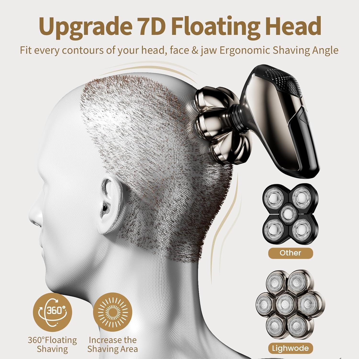 SHPAVVER head shaver foam or water shaving creates smoother results.