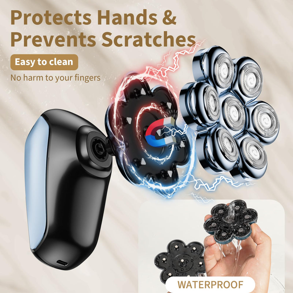 SHPAVVER IPX7-wet-dry shaver shown for shower-ready grooming.