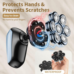 SHPAVVER IPX7-wet-dry shaver shown for shower-ready grooming.