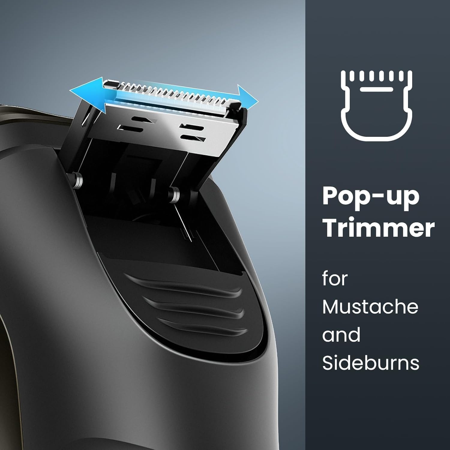 SHPAVVER pop-up trimmer sideburns and neckline precision in seconds.