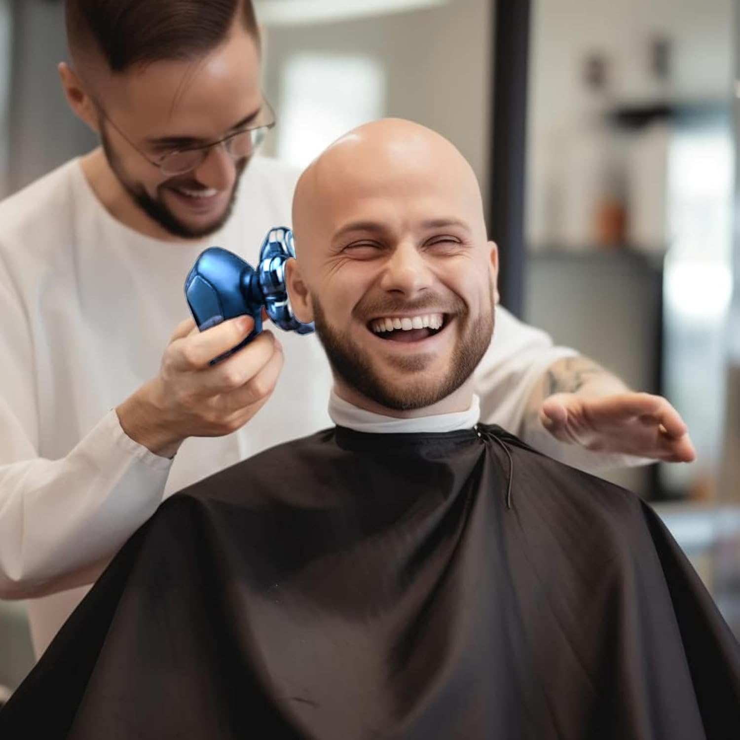 SHPAVVER shower-friendly shaving setup with foam for smooth results.