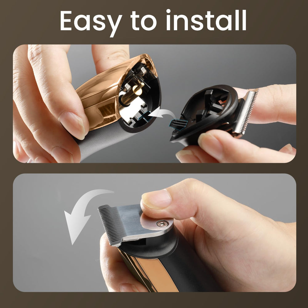 SHPAVVER Trimmer gold LED-display shows battery at a glance.