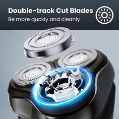 SHPAVVER wet-dry shaving image demonstrates foam-ready and dry quick-use benefits.