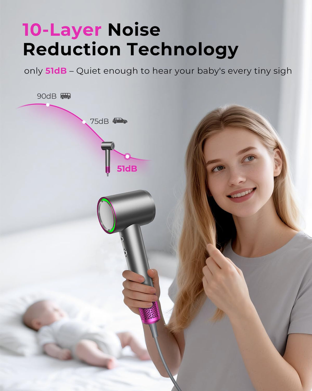SHRATE dual heat and speed settings for flexible styling
