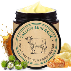 Shuangjia face balm jar closeup shows tallow-based formula for smooth skin