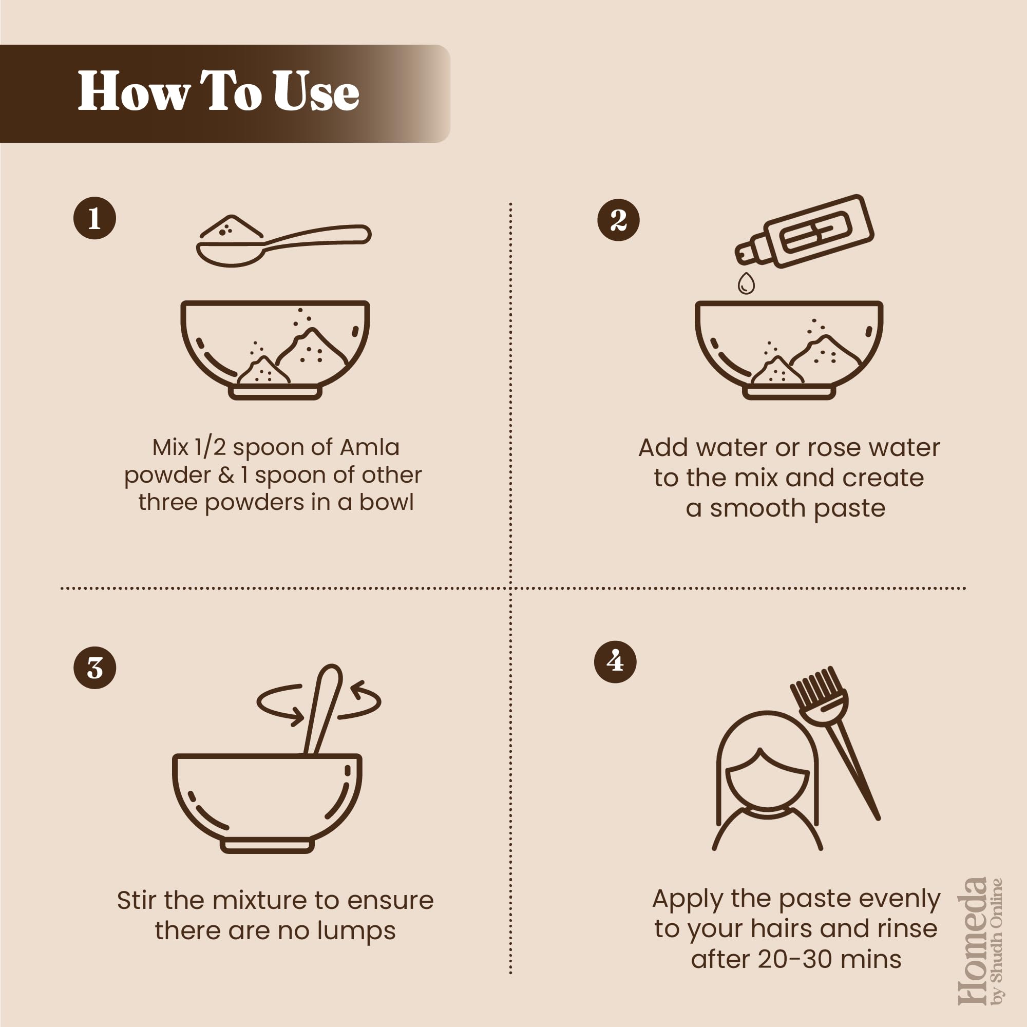 Shudh Online DIY paste mixing scene for home hair treatment