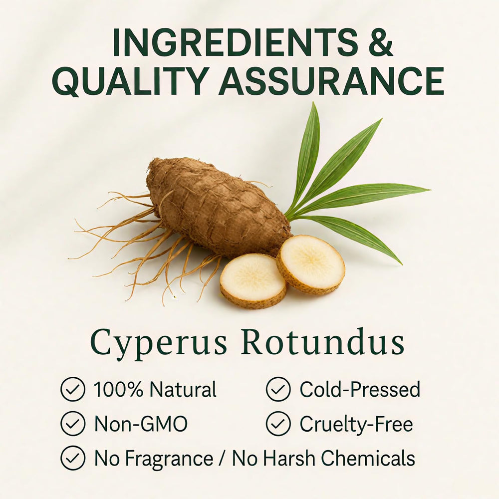 SHUIKU Cyperus Rotundus Oil applied to skin for softer, moisturized texture