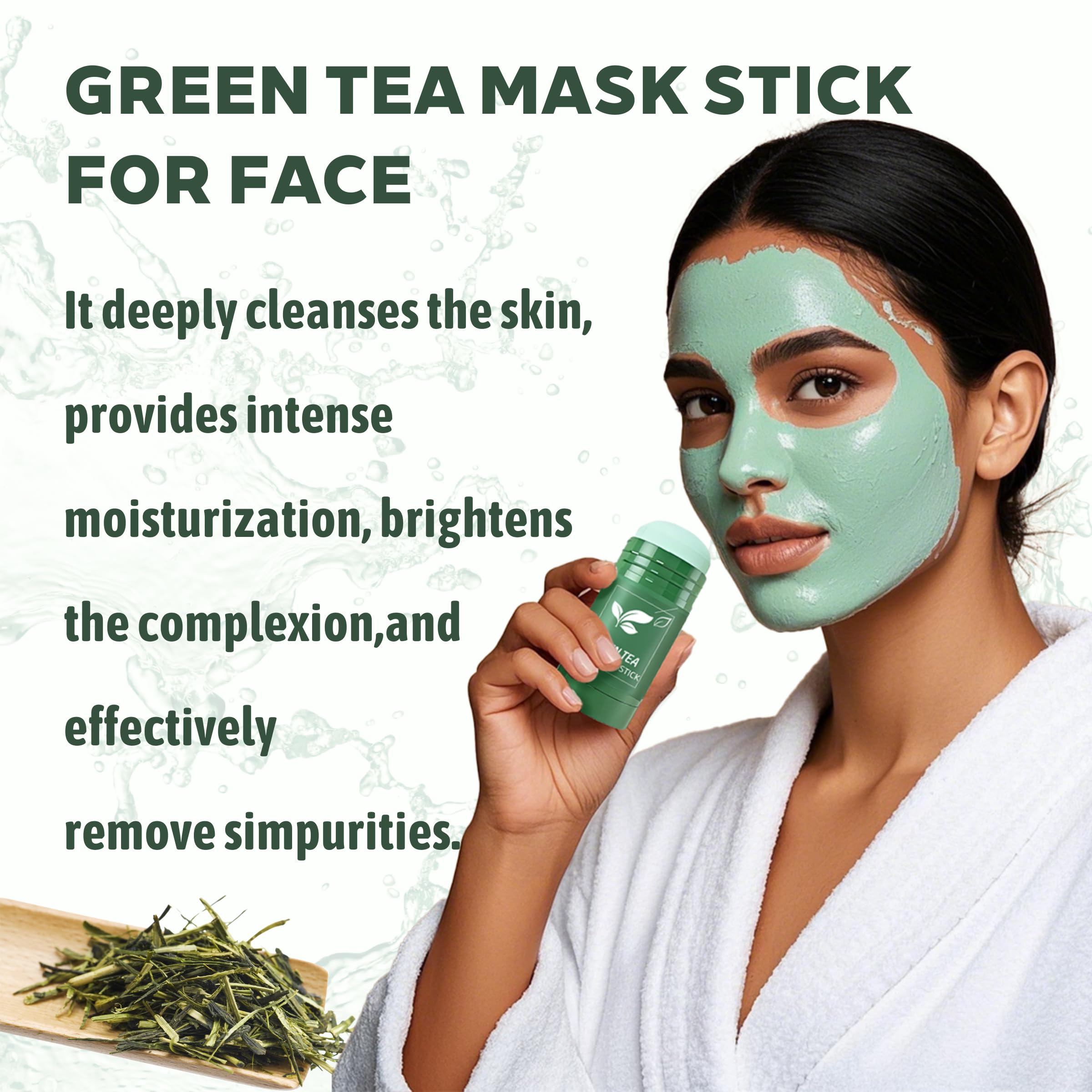SHUIKU green tea clay stick twist-up application demonstrates mess-free masking