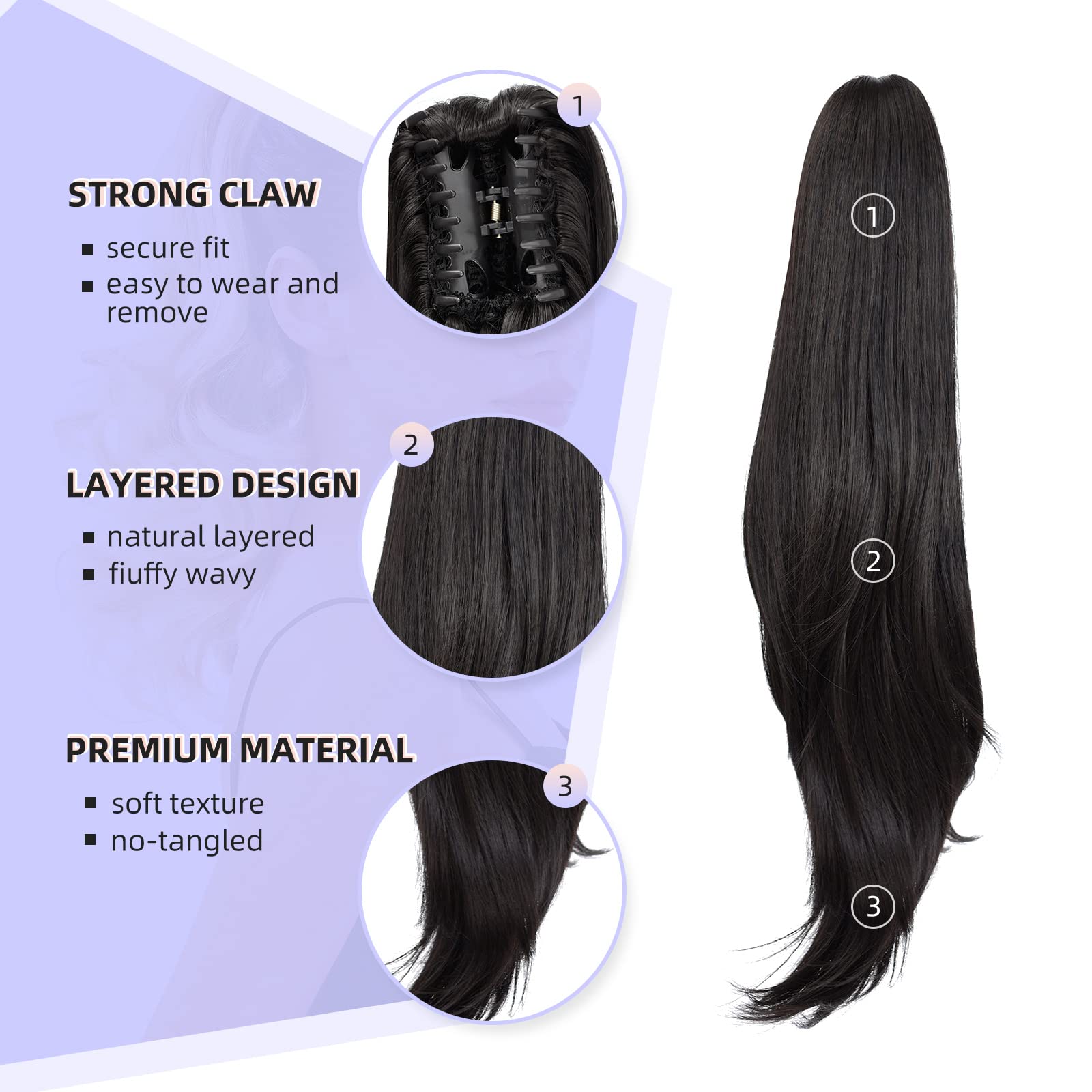 ShulaSHOP instant-volume ponytail gives understated fullness for daily outfits.