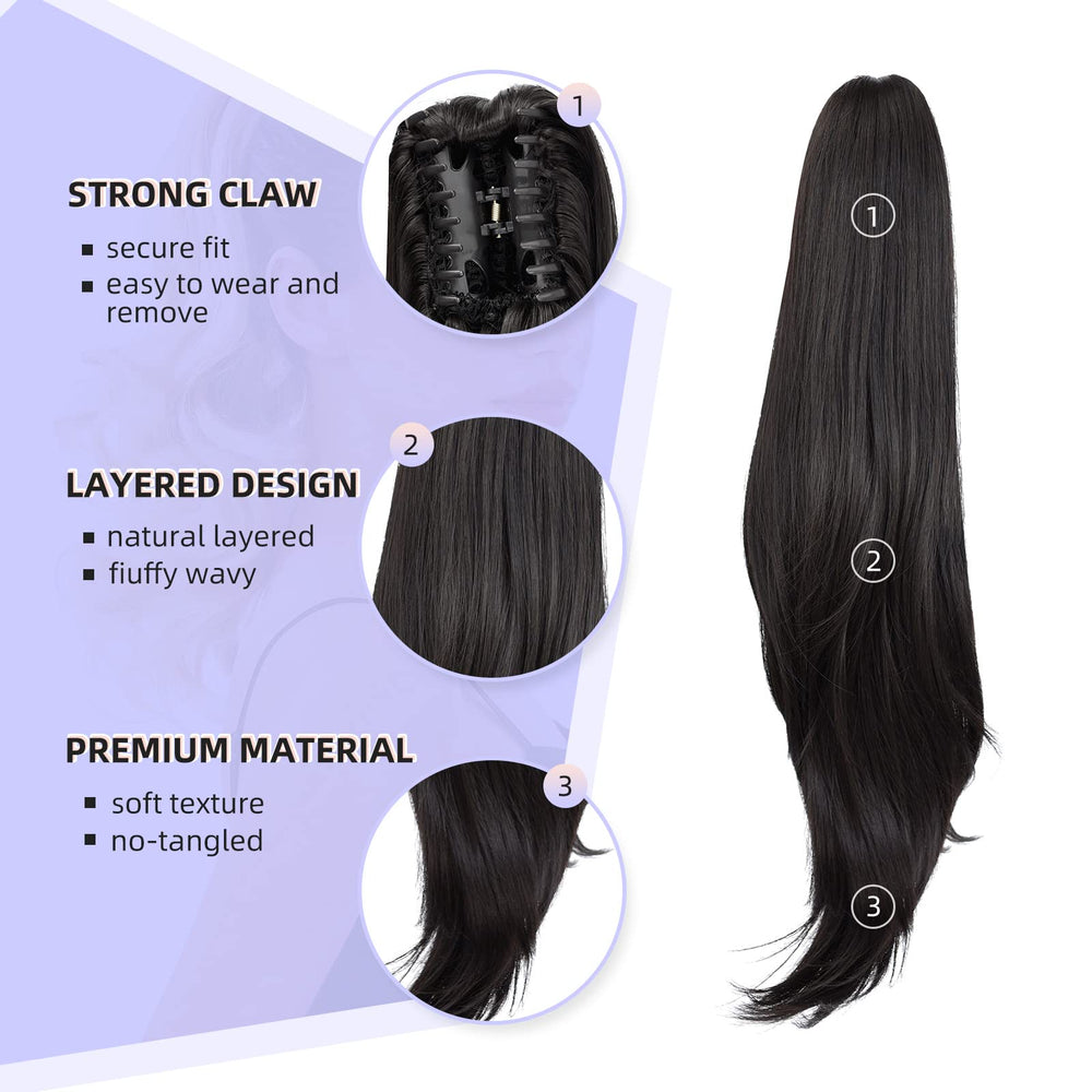 ShulaSHOP instant-volume ponytail gives understated fullness for daily outfits.