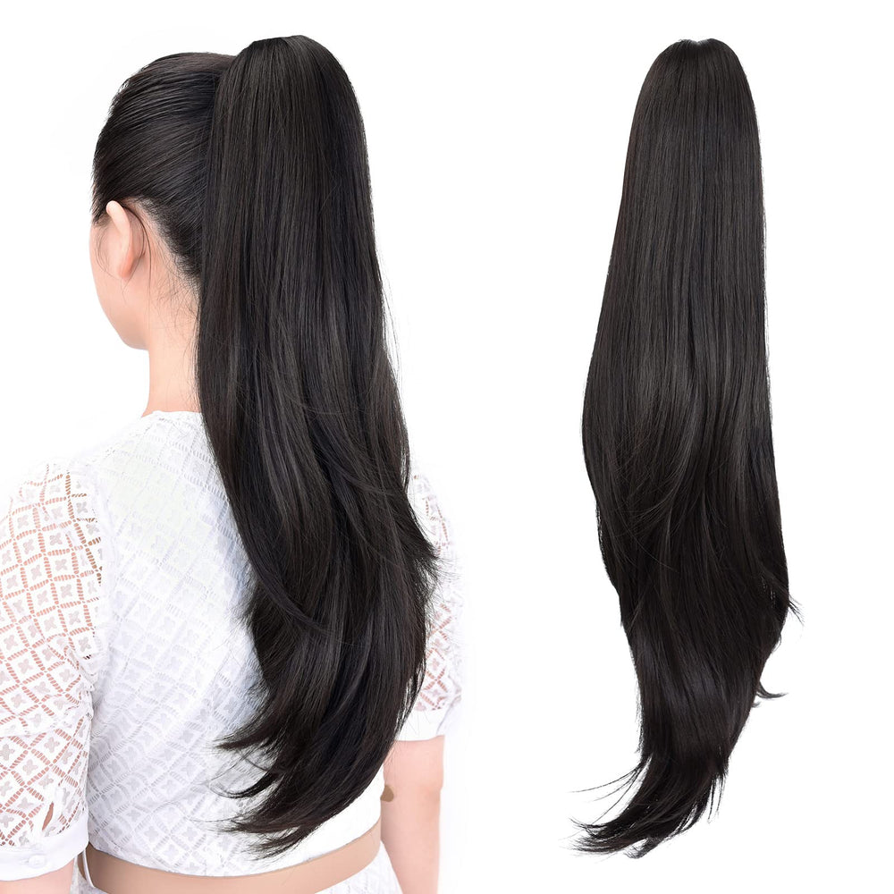 ShulaSHOP ponytail extension 24in with claw clip adds instant length for everyday wear.