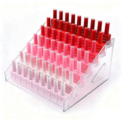 ShunChengFa nail polish storage box front view with clear compartments for quick finds.