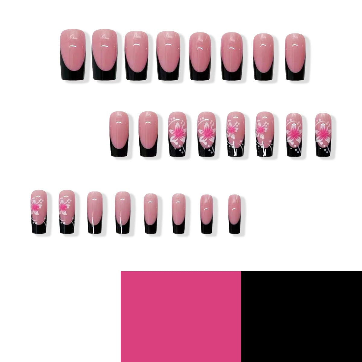 SHUXILIN hibiscus nails full-cover nude pink offer seamless wear and natural look