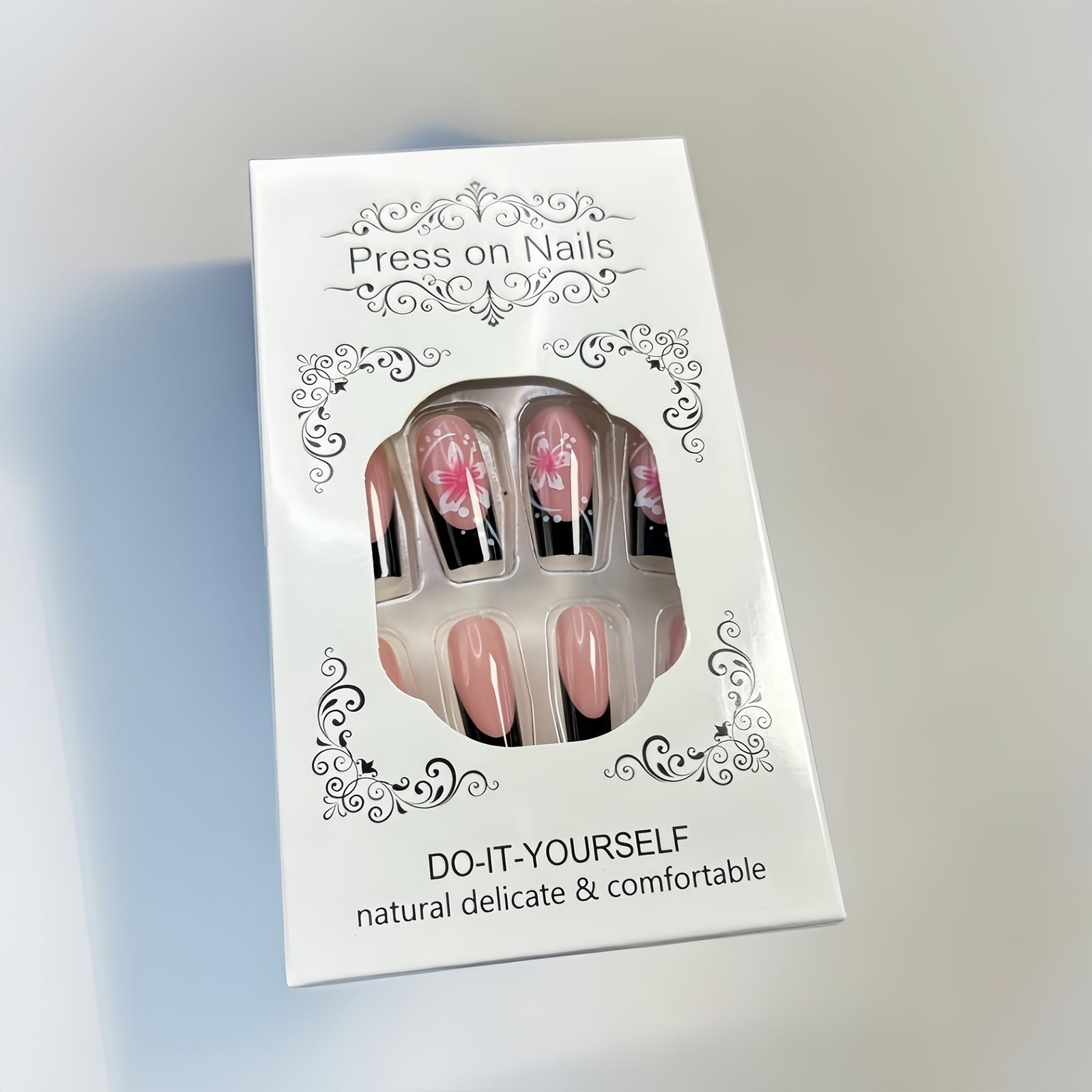 SHUXILIN hibiscus nails pack includes tools for clean, ready-to-wear application