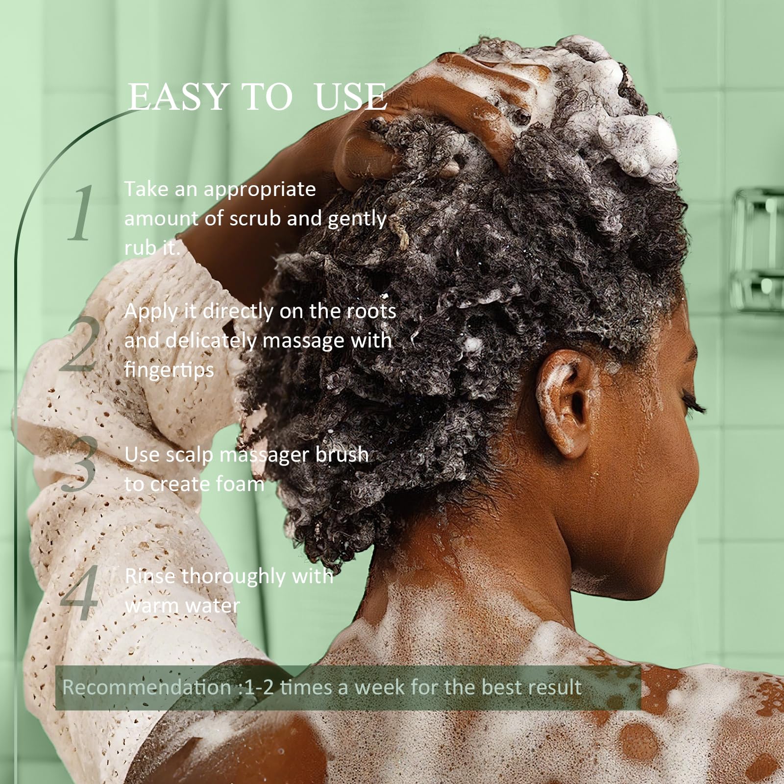 SHVYOG bathroom scene showing exfoliation session in natural light.