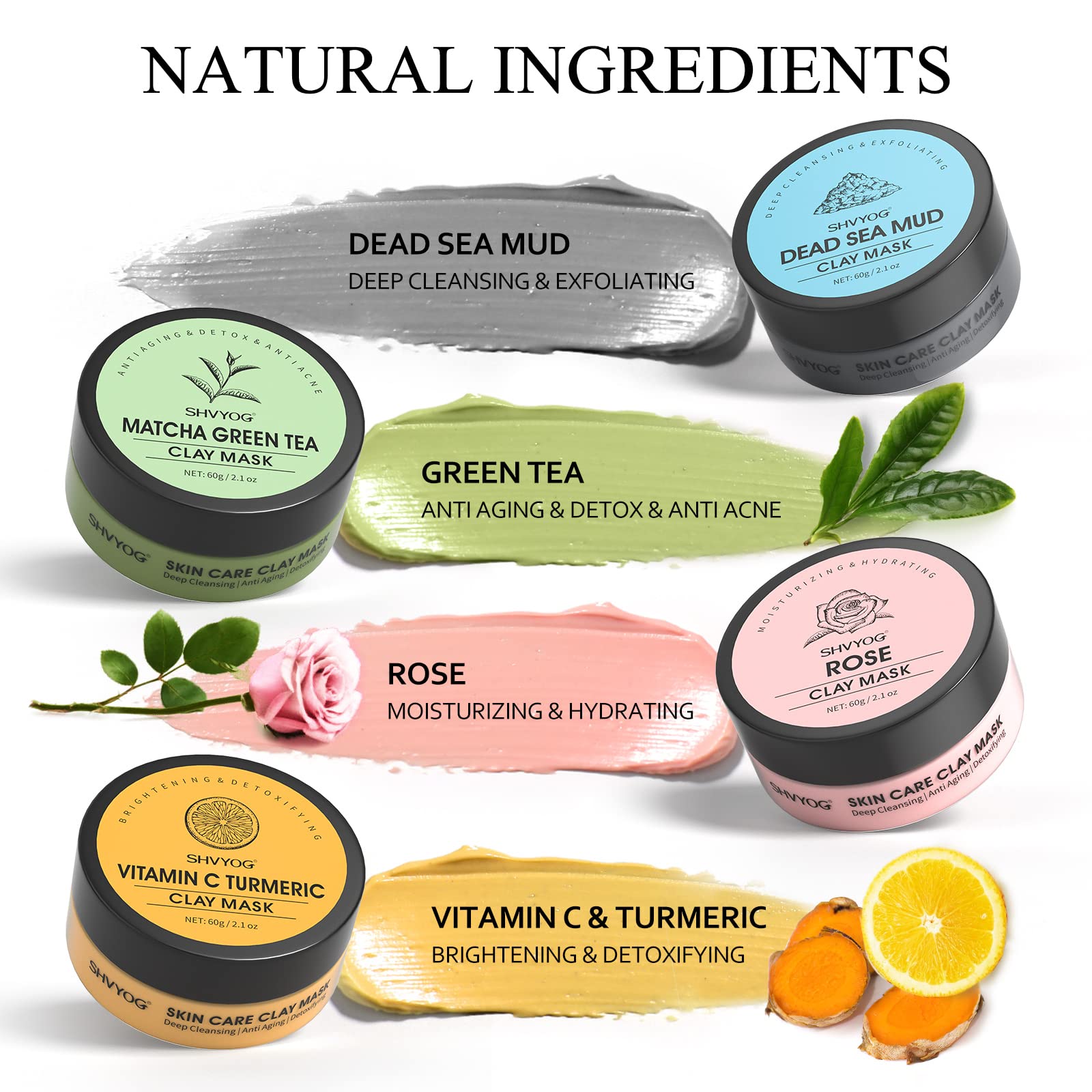 SHVYOG four-mask set packaging at-home spa versatility