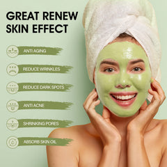 SHVYOG Green Tea Mask with volcanic mud and minerals for pore refinement.