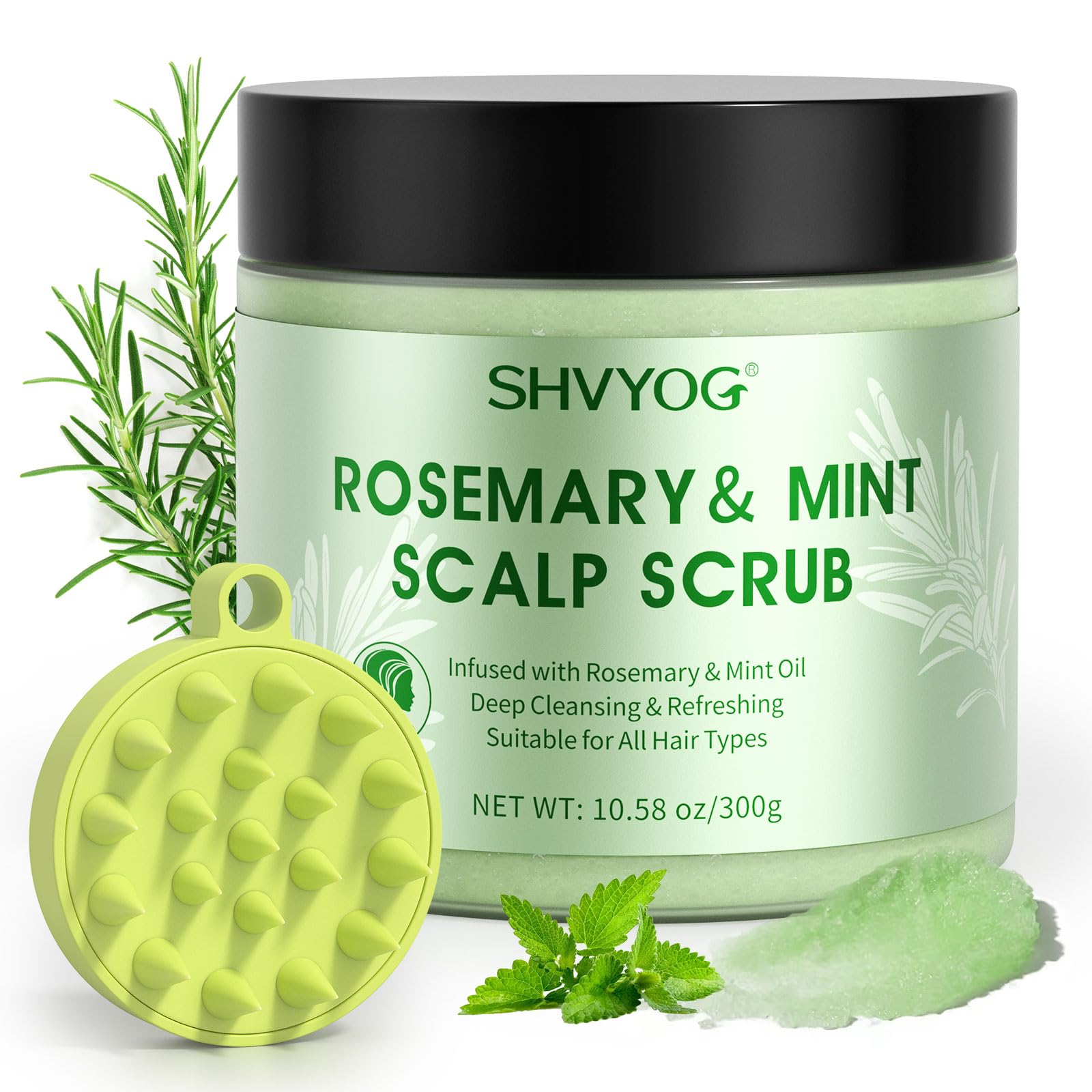 SHVYOG rosemary scalp scrub bottle ready-to-use exfoliation for oily hair