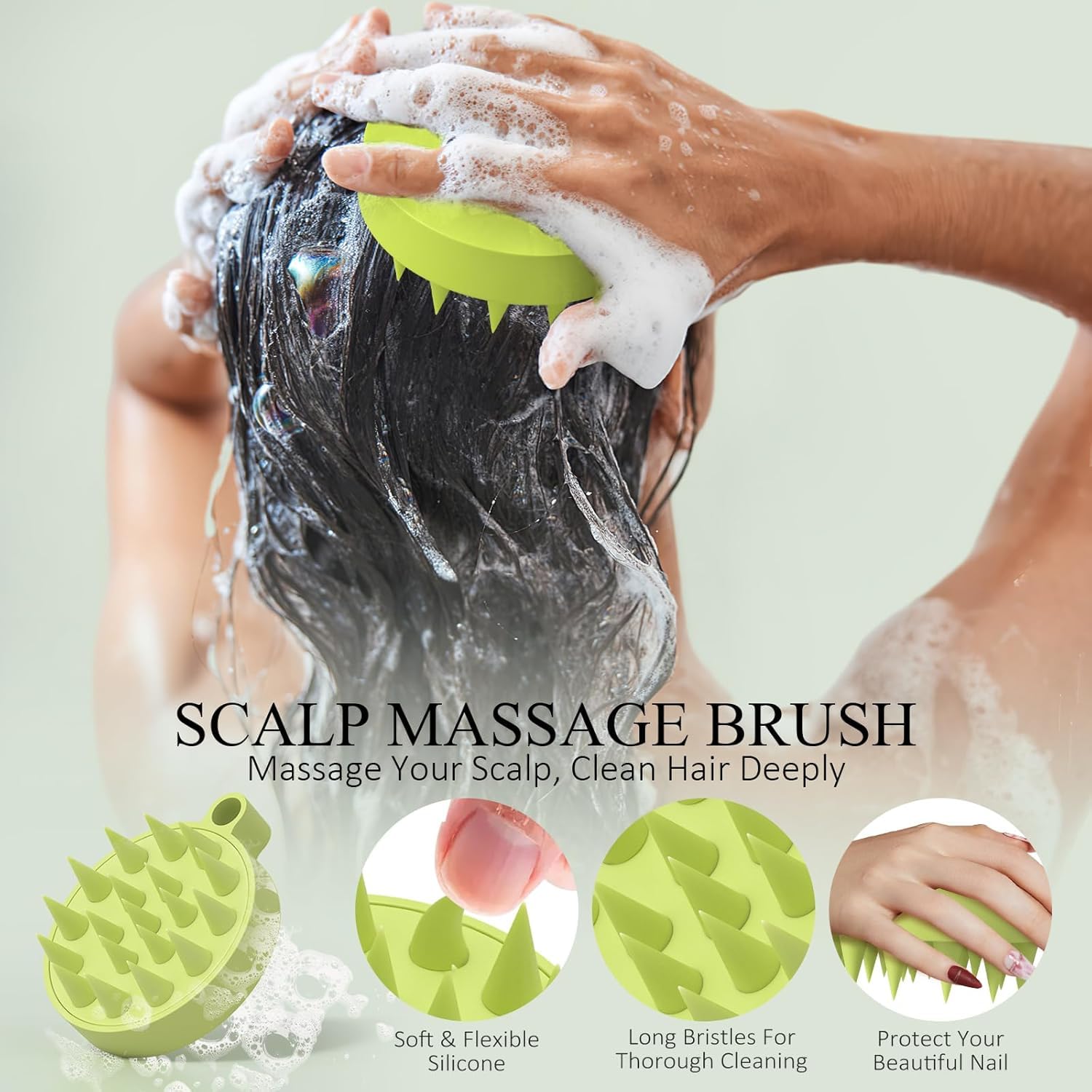 SHVYOG rosemary scalp scrub in shower scene suggests quick weekly detox ritual