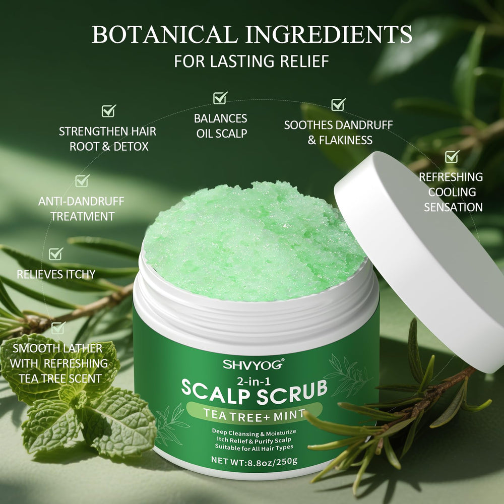 SHVYOG scalp scrub coconut oil hydration and scalp conditioning.