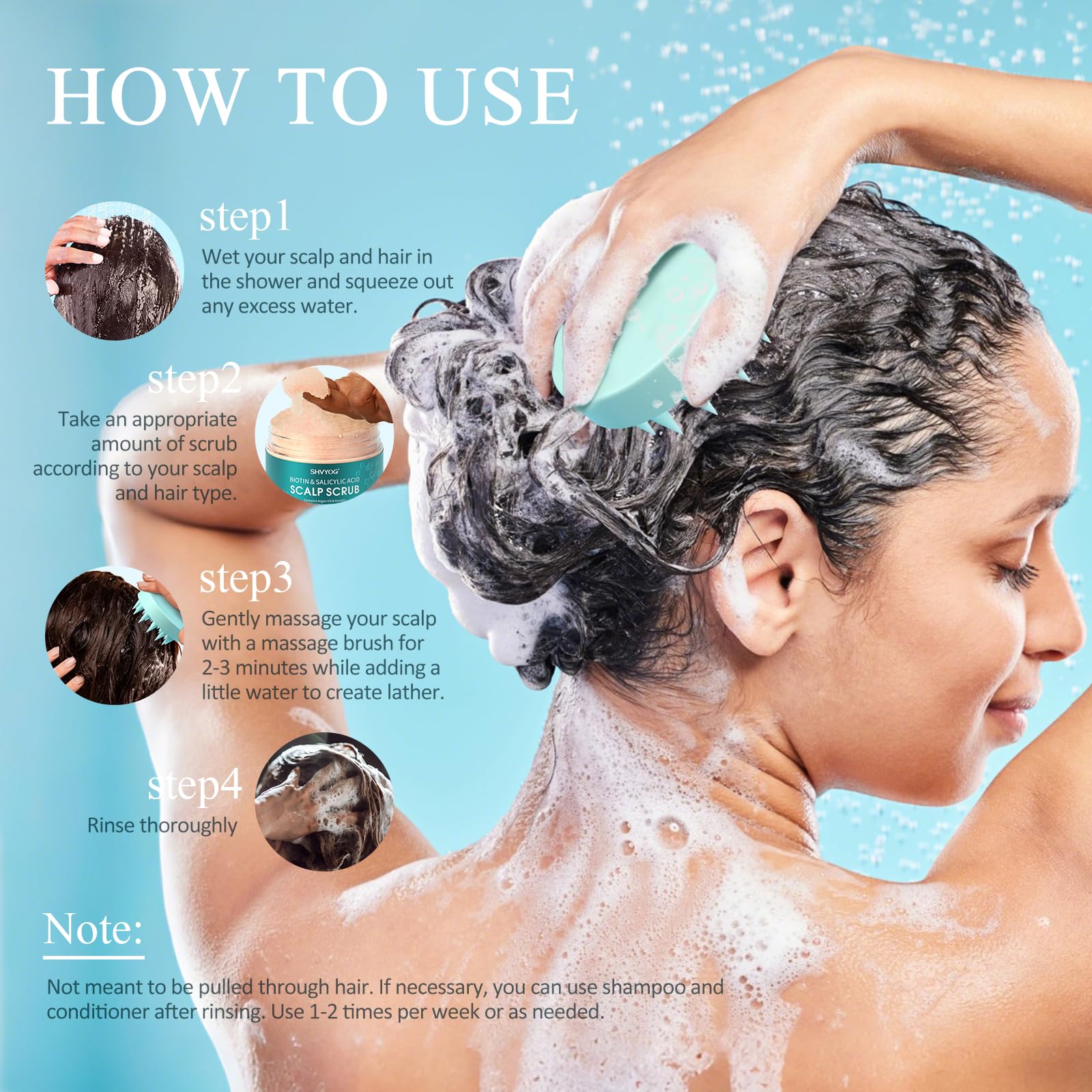 SHVYOG scalp-scrub-oily-hair-balance demonstrates oil management and refreshed texture