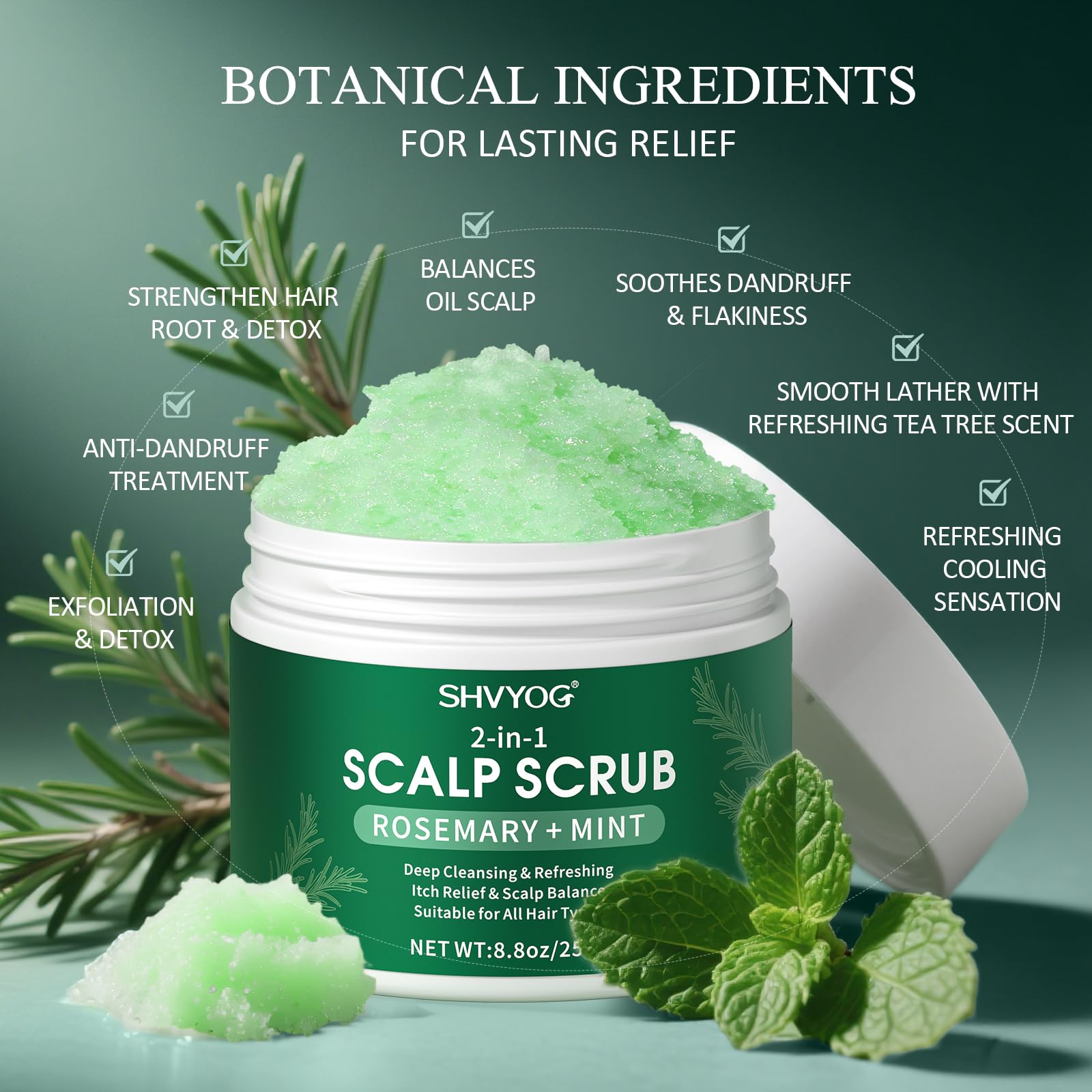 SHVYOG sea salt crystals close-up highlighting exfoliation and oil balance