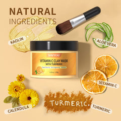 SHVYOG Vitamin C Face Mask jar open, creamy texture for brighter, even-toned skin.