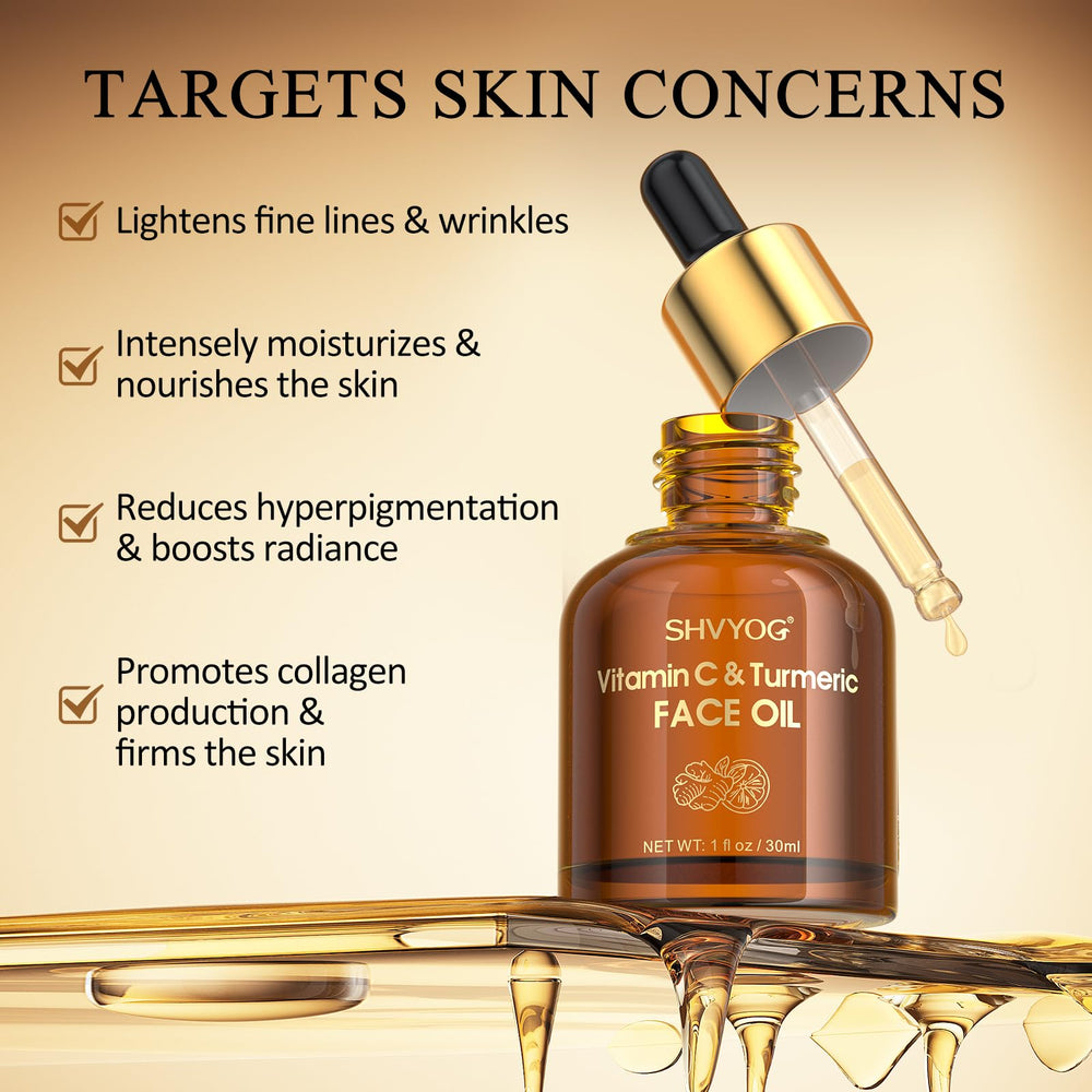 SHVYOG oil on skin providing non-greasy glow during routine.