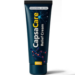 Shwfhi CapsaCare bottle closeup illustrates premium nerve cream for targeted relief.