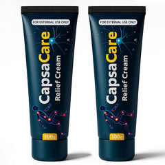 Shwfhi CapsaCare cream tube closeup, easy-to-apply relief for everyday use.
