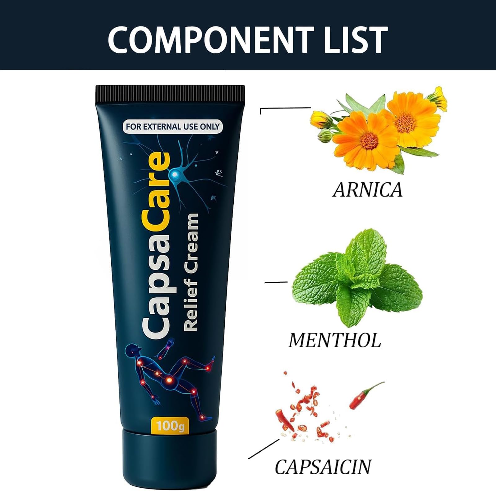 Shwfhi CapsaCare ingredient focus on capsaicin showcases botanicals for neuropathy support.