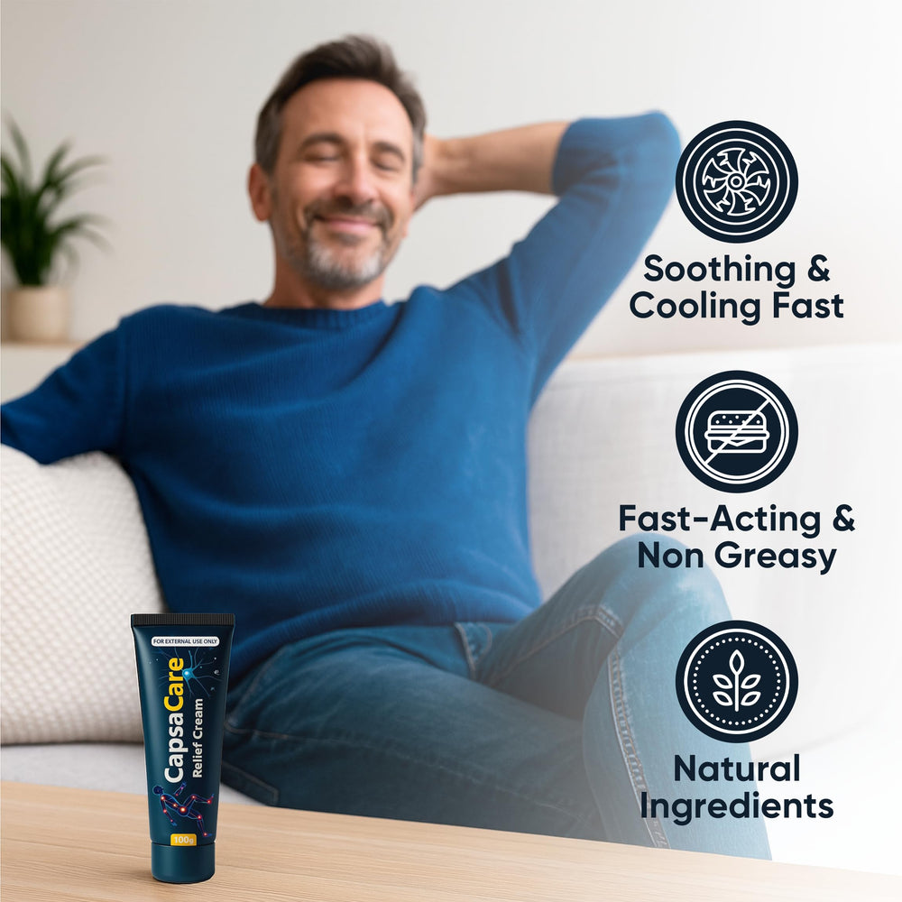 Shwfhi CapsaCare menthol splash demonstrates refreshing cooling sensation for relief.
