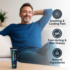 Shwfhi CapsaCare menthol splash demonstrates refreshing cooling sensation for relief.