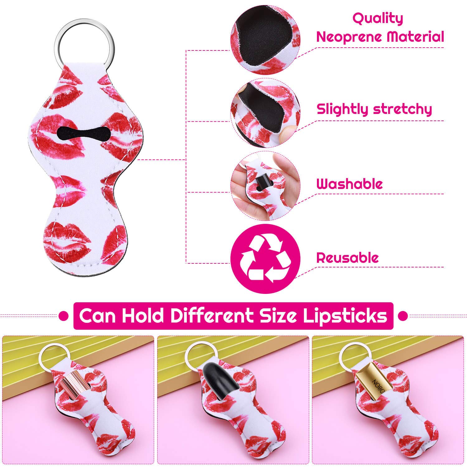 Shynek chapstick holder attached to purse, bag, or locker for quick lip balm access