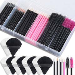 Shynek disposable triangle powder puffs for precise powder application and hygienic use.