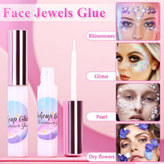 Shynek face glue precision brush application demonstrates controlled glue for tiny gems.